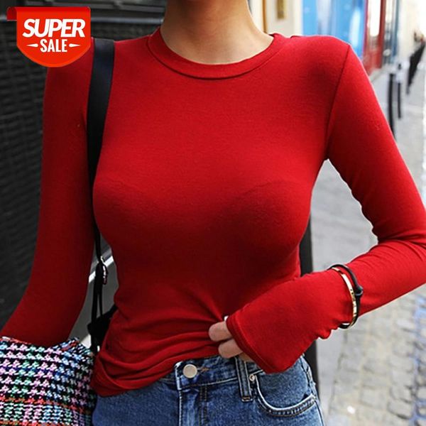 

good quality t shirt korean style slim t-shirts 2021 tshirts cotton long sleeve summer casual women tee shirt femme #rx16, White