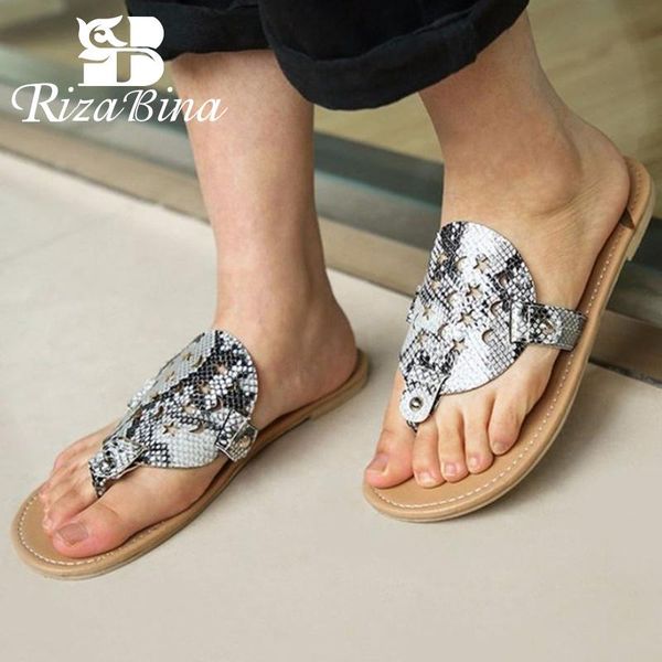 

slippers rizabina plus size 35-43 women flats summer shoes woman flip flop fashion stay home lady casual daily dress footwear, Black