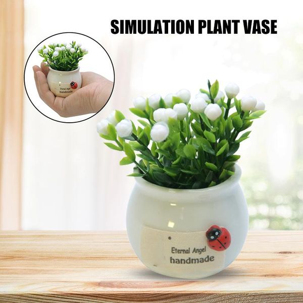

pcs artificial mini potted plants home decoration lucky fruit bonsai floral- vases