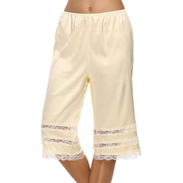 

lady women pants silk knit briefs underwear pettipants french knickers breathable soft lace capris women's &, Black;white