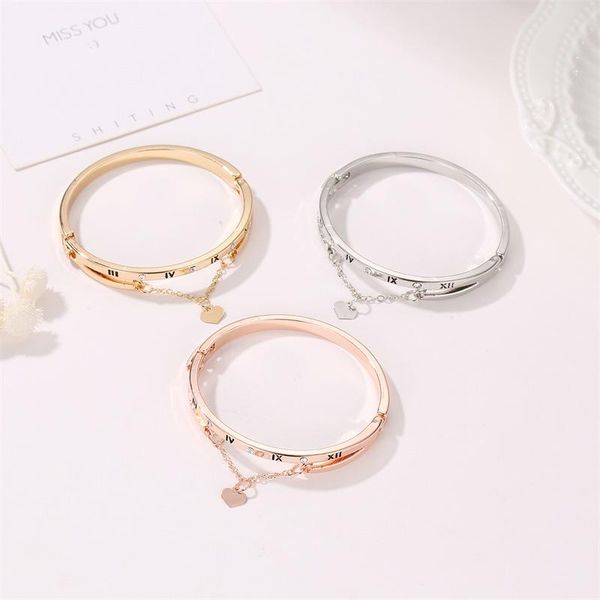 

charm bracelets love roman bracelet digital tassel peach heart temperament korean, Golden;silver