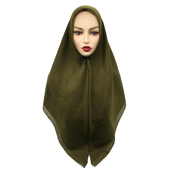 

Fashion lady scarf monochrome hot rhinestone soft cotton shawl