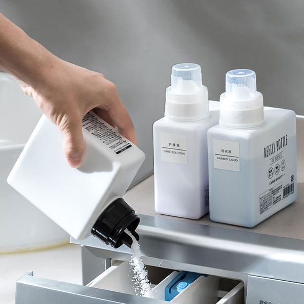 

liquid soap dispenser 570ml laundry detergent empty refill bottle square shape softener storge