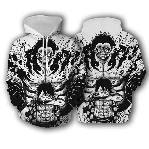 

hoodies 3d digital printing hooded pullover men's top, Black