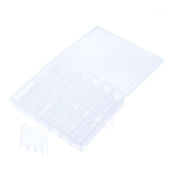 

120pcs/box clear nail mold acrylic dual system forms curve forms1, Red;gold