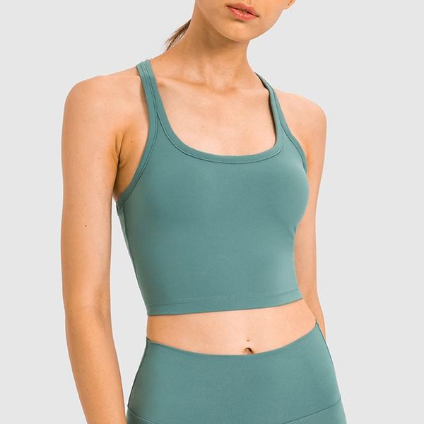 

yoga outfit vest with chest pad women's skin-friendly sports bra underwear gym workout running push-up athletic