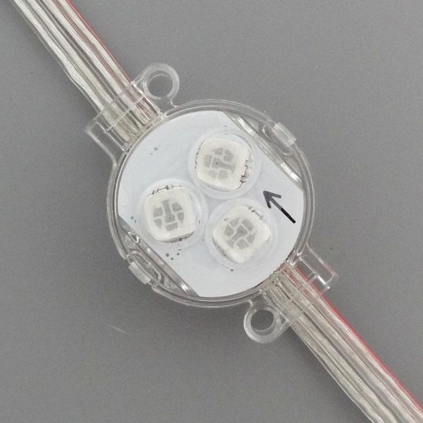 

30mm diameter sh1908 white pixel string smart led module ,dc12v input,20pcs a string,ip68 rated;transparent cover modules