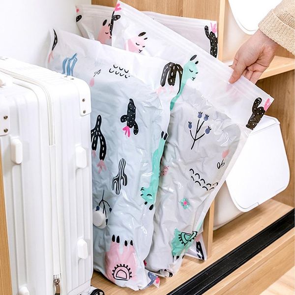 

convenient vacuum bag storage organizer transparent clothes seal compressed travel saving space bags package clothing & wardrobe