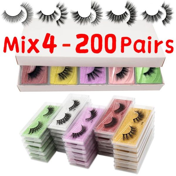 

false eyelashes mb wholesale 40/50/100/200pcs 6d mink lashes natural long set faux cils bulk makeup