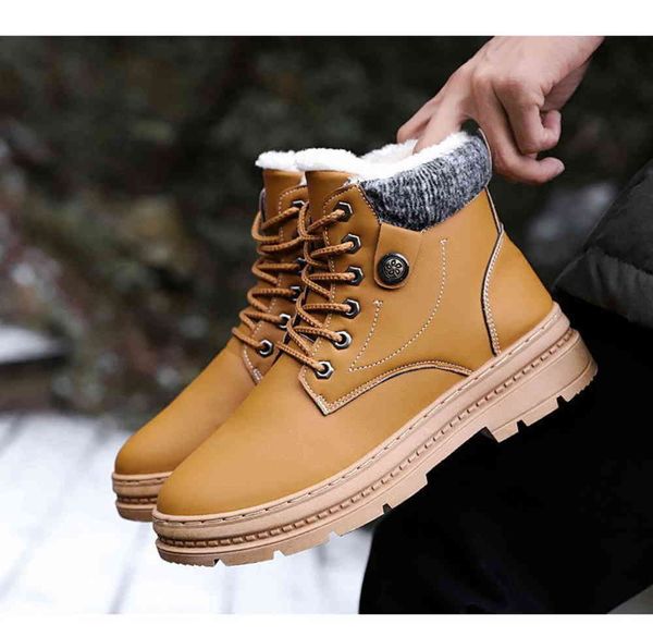 

designer fashion winter hiking shoes martens lightweight single long warm non-slip men's new 2021 dr casual, Black