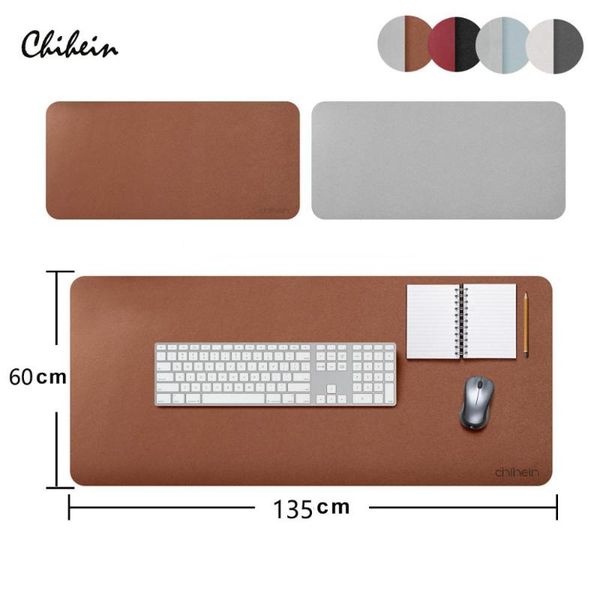 

mouse pads & wrist rests chihein oversized mousepad 135x60cm multi-color series double side use office desk mat waterproof pu leather pad fo