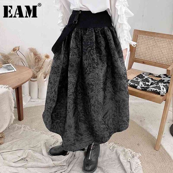 

[eam] high elastic waist black irregular pattern printed half-body skirt women fashion spring autumn 1dd6835 21512