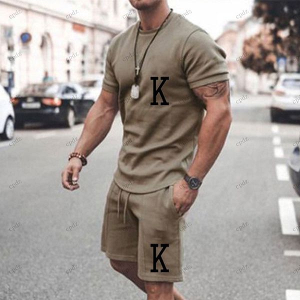 

mens 2 piece beach tracksuits sweatsuits hawaiian shirt shorts casual button sportswear round neck printing t-shirt short sleeve l brand shi, Gray