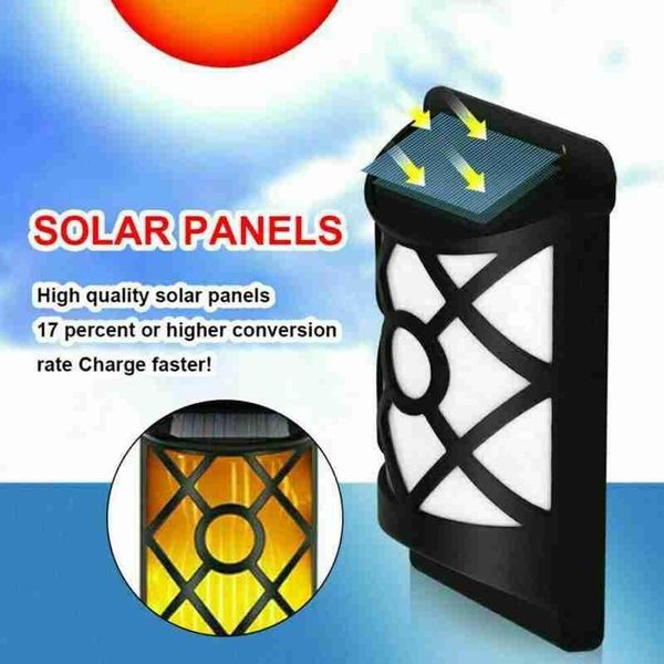 

solar lamps light outdoor wall lamp garden 66/96 led patio pathway fence porch
