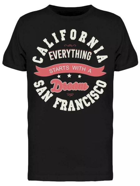 

California, San Francisco, Logo Tee Men's -Image by Shutterstock, White;black