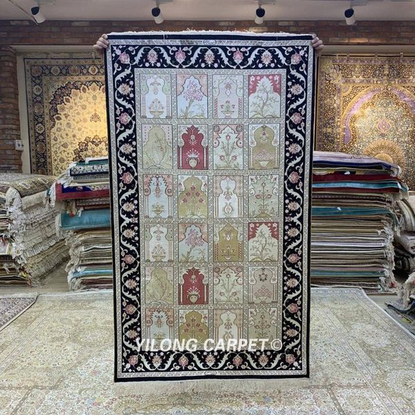 

carpets yilong 3'x5' four seasons handmade persian rugs turkish antique silk carpet (hf246b)
