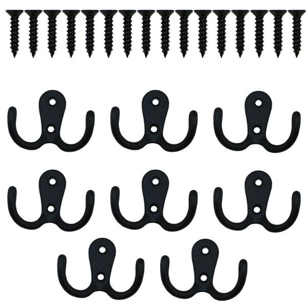 

hangers & racks 24 pcs 1 set durable hooks clothes retro coat with screws (black)