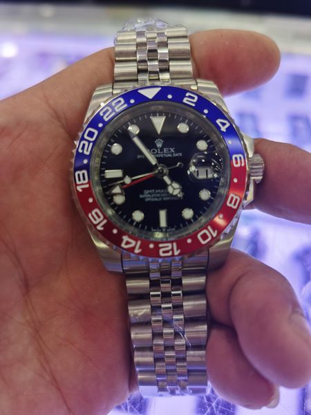 

with original box watch 2021 basel world 40mm gmt 116710ln 126710blro red blue asia 2813 movement automatic mens watches, Slivery;brown