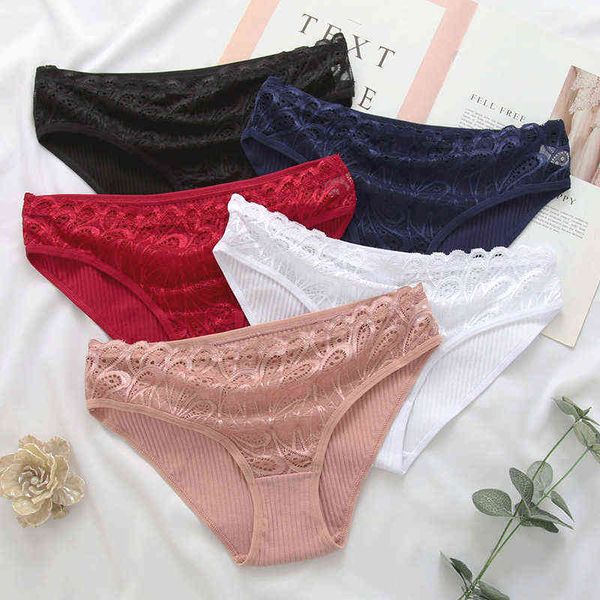 

nxy set 10pcs/set cotton panties women floral lace panty underwear lingerie solid color female underpants intimates lady 2021 new 1128, Red;black