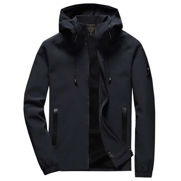 

brand jacket men zipper winter spring autumn casual solid hooded jackets men's outwear slim fit m-8xl 210928, Black;brown
