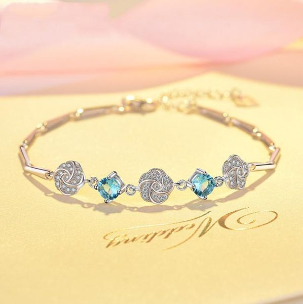 

charm bracelets christmas gifts s925 sterling silver bracelet original jewelry female birthday gift zircon, Golden;silver