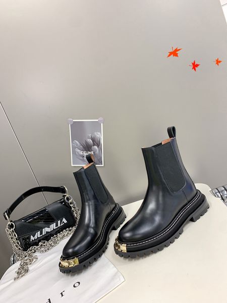 Tasarımcı Çizmeler Klasik Deri Kalın Tabanlı Çöl MartinBoot Kış Bayanlar Yüksek Topuklu Chirstmas Cadılar Bayramı Paskalya Günü Shoelace Box Bayan Tasarımcılar Boot Ayakkabı -M040