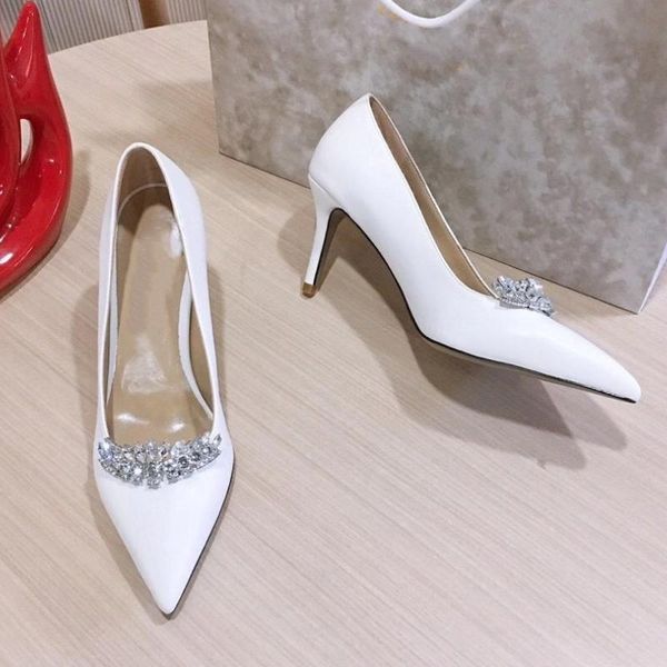 

dress shoes women's wedding 2021 rhinestone stiletto high heels bridal bridesmaid pointed, Black