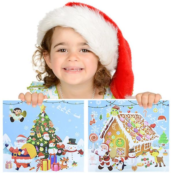 

gift wrap christmas scrapbooking stickers diy tree house set for kids toy crafts arts decals xmas party supplies