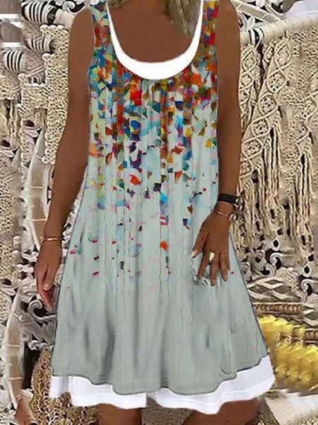 

women's relaxed digital print casual dress 9117, Black;gray