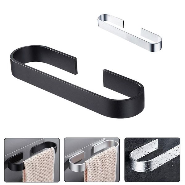 

towel racks stainless steel bar wall mounted storage holder home bathroom durable hardware accessories 25cm black/silver