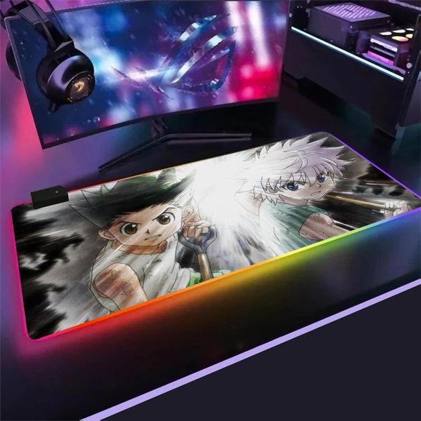 

mouse pads & wrist rests anime x pad rgb 80x30 game 2mm mousepad oversized lapkeyboard led light table mat for playing games.
