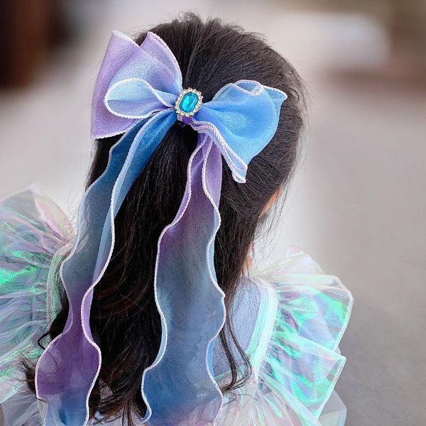 

hair accessories 1 piece princess bow clips girls' lovely cute aligator hairpins, Slivery;white