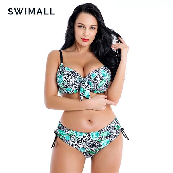 

plus size swimwear women leopard print bathing suit large size bikini set swimsuit biquinis maillot de bain swimming suit 210318, White;black