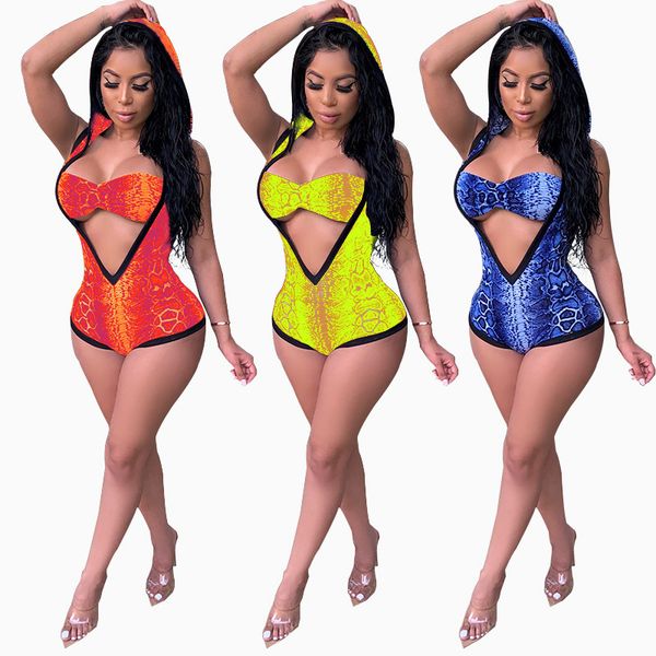 

bra hooded bodysuits women beach wear swimsuit sleeveless cut out rompers womens short jumpsuit summer one piece outfitby, Black;white