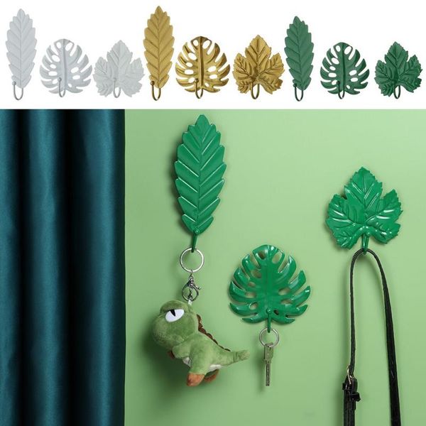 

hooks & rails wall-mount metal golden leaf shape hook clothes coat rack key purse wardrobe bag hanger door wall hanging decorative