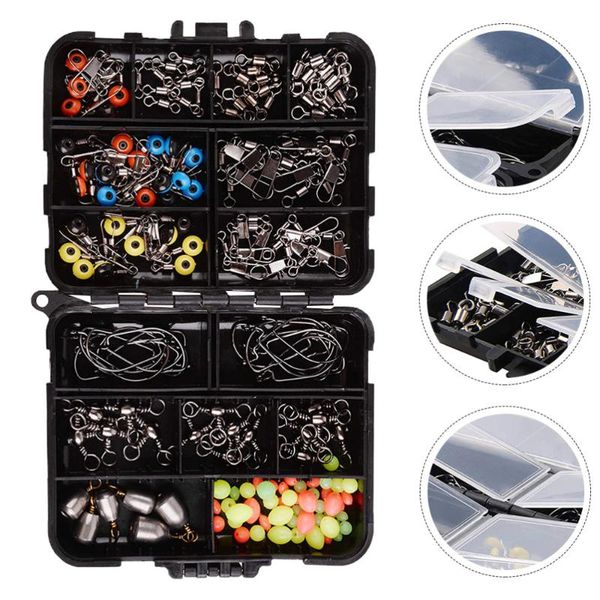 

fishing hooks 160pcs/box tackle kit swivels sinkers