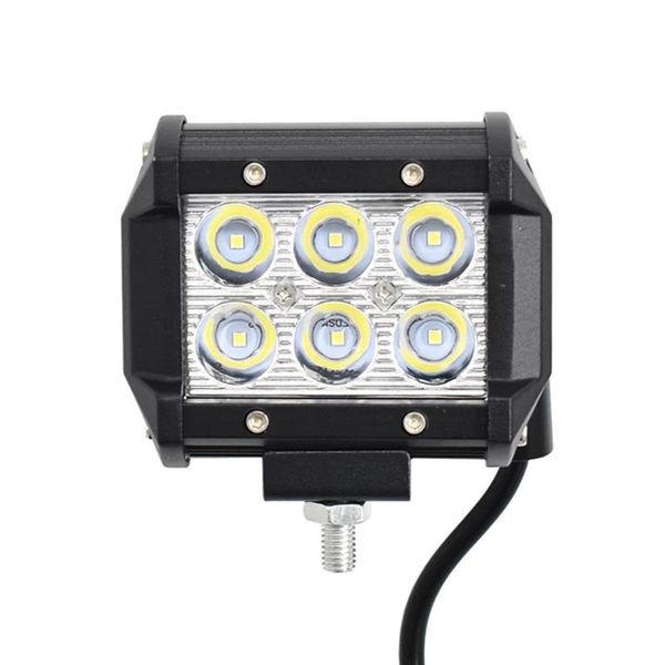

working light 6led 18w work car 12v led spotlight bar 6500k square for auto truck lorry trailer suv mini spot fog lamp