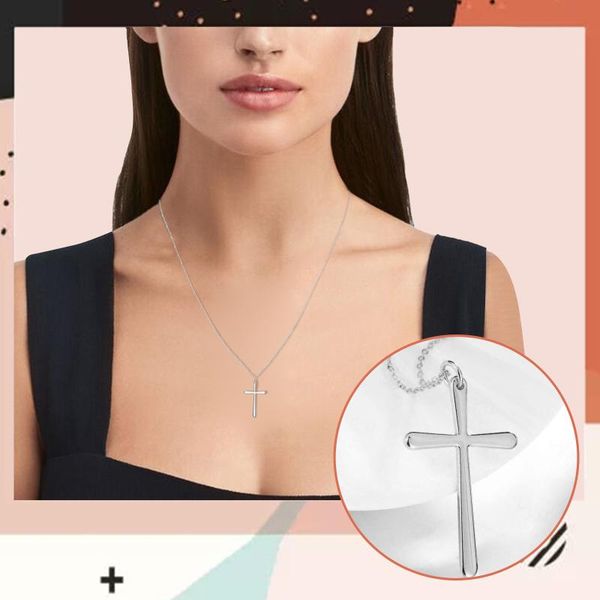 

chains simple classic fashion cross silver color pendant girl short long chain necklaces jewelry for women statement accessories