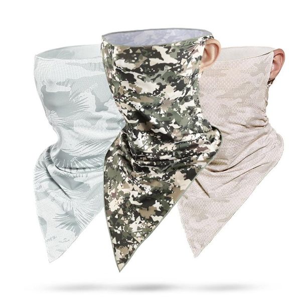

1pc camouflage outdoor cycling breathable neck cover face bandana windproof dust cool scarf wrap sports neckwear headband caps & masks, Black