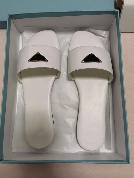 

2021 summer women flat slippers luxurys designers sandals leather slides sandalias casual flip flops brand girl hollow outside with box, Black