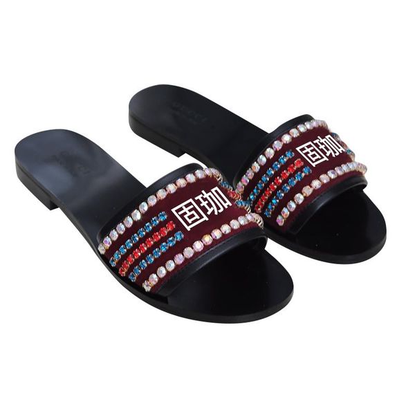 

slippers release of french gujia summer women's shoes soft leather luxury standard manufacturing fine packaging, Black