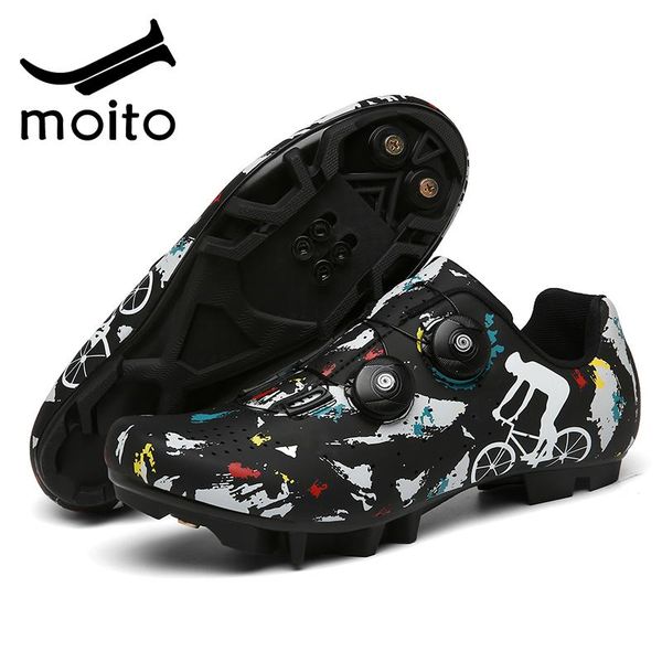 

professional cycling shoes mtb carbon bike sneakers men self-locking mountain road bicycle sapatilha ciclismo footwear, Black