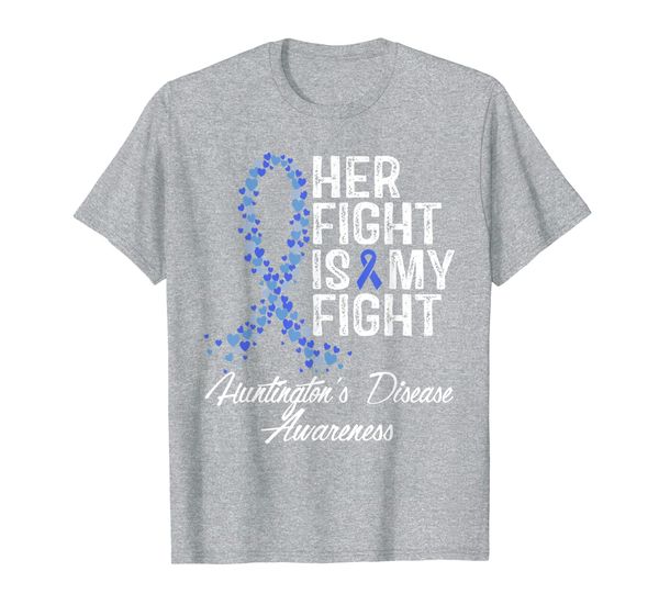 

huntington's disease awareness tshirt her fight tee gifts t-shirt, White;black