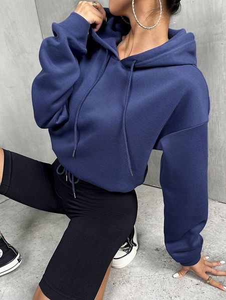

drop shoulder drawstring hoodie p0gp#, White;black