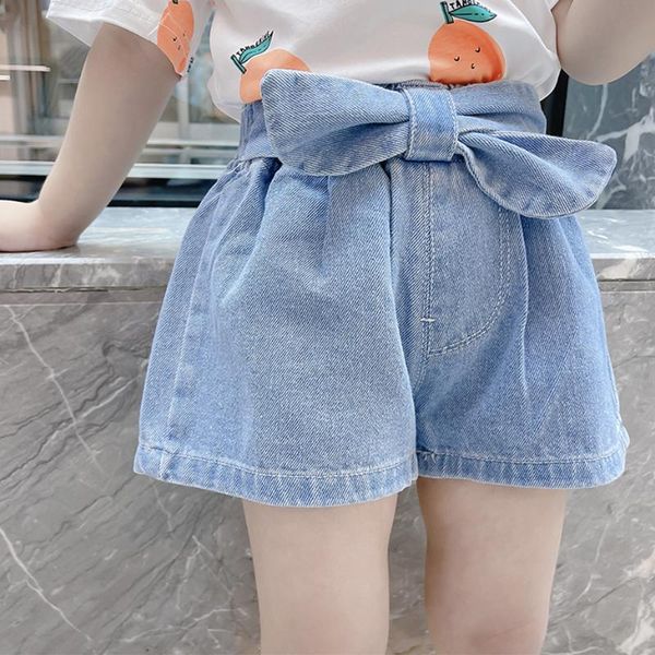

jeans baby girl short big bow for girls spring autumn infantil casual style toddler clothes, Blue