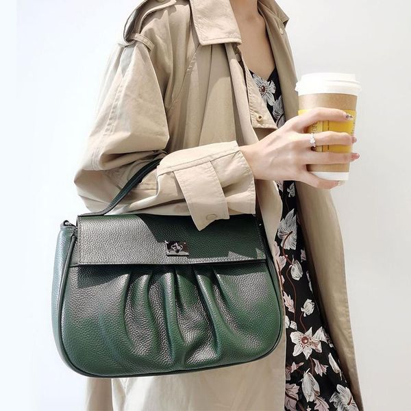 

evening bags 100% genuine leather totes luxury designer brand crossbody bag women shoulder ladies cloud flap large handbag day clutches