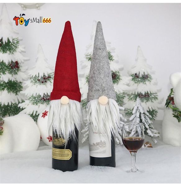 Neue Weihnachtsgeschenktüte Dekorationen Weihnachtsmann Weinglas Flaschenset Party Home Dekore FY7175