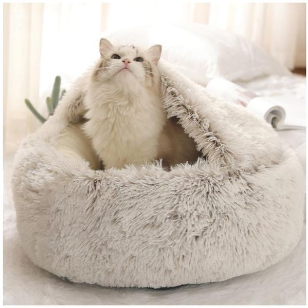 

cat beds & furniture gradual round plush sofa bed mats pet kennel dog house warm sleeping nest cushion thick cotton