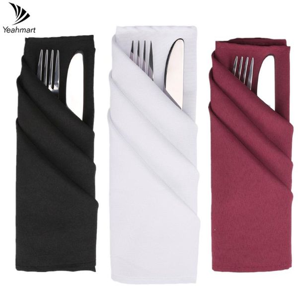 

20pcs thick table napkin 50cm square pocket handkerchief cloth napkins placemat for dining wedding party el home decor