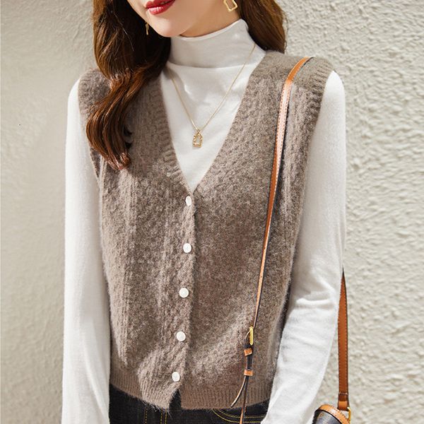 

women's sweaters sweater vest cardigan button fashion women's clothes off femme omy0, White;black